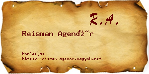 Reisman Agenór névjegykártya